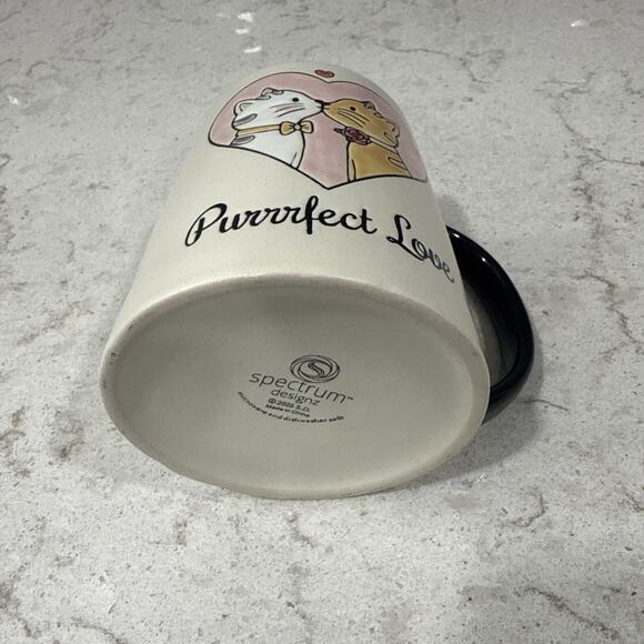 PURRRFECT LOVE Hand Painted Cats 17oz Ceramic Mug Cup SPECTRUM DESIGNZ Cat - Picture 8 of 8